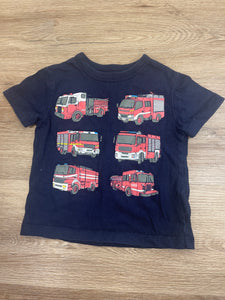 Navy fire truck shirt- 12/18
