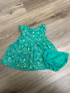 Green Floral Dress- 3m