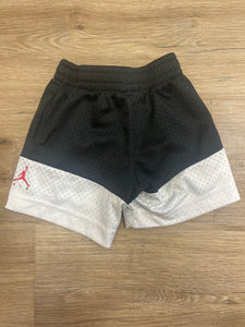 White/black Jordan short- 2T