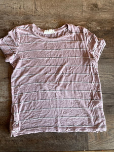 Pink & Gray Striped Top - YL
