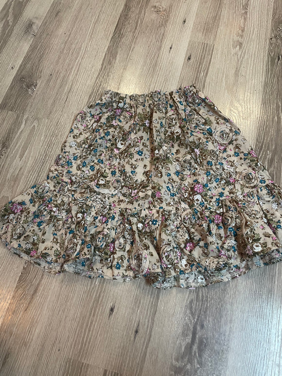 Tan Floral Skirt - 8/10