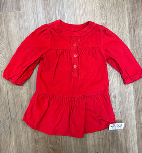 Red Corduroy Dress 3/6M